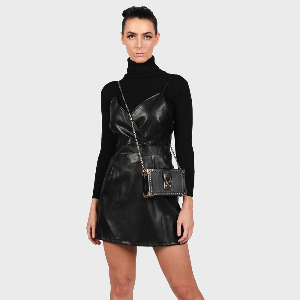 NEGRIS LEBRUM camisole leather mini